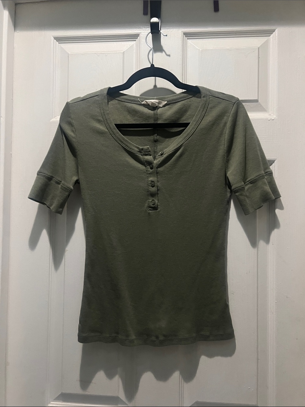 Lucky Brand Olive Green Short Sleeve Henley